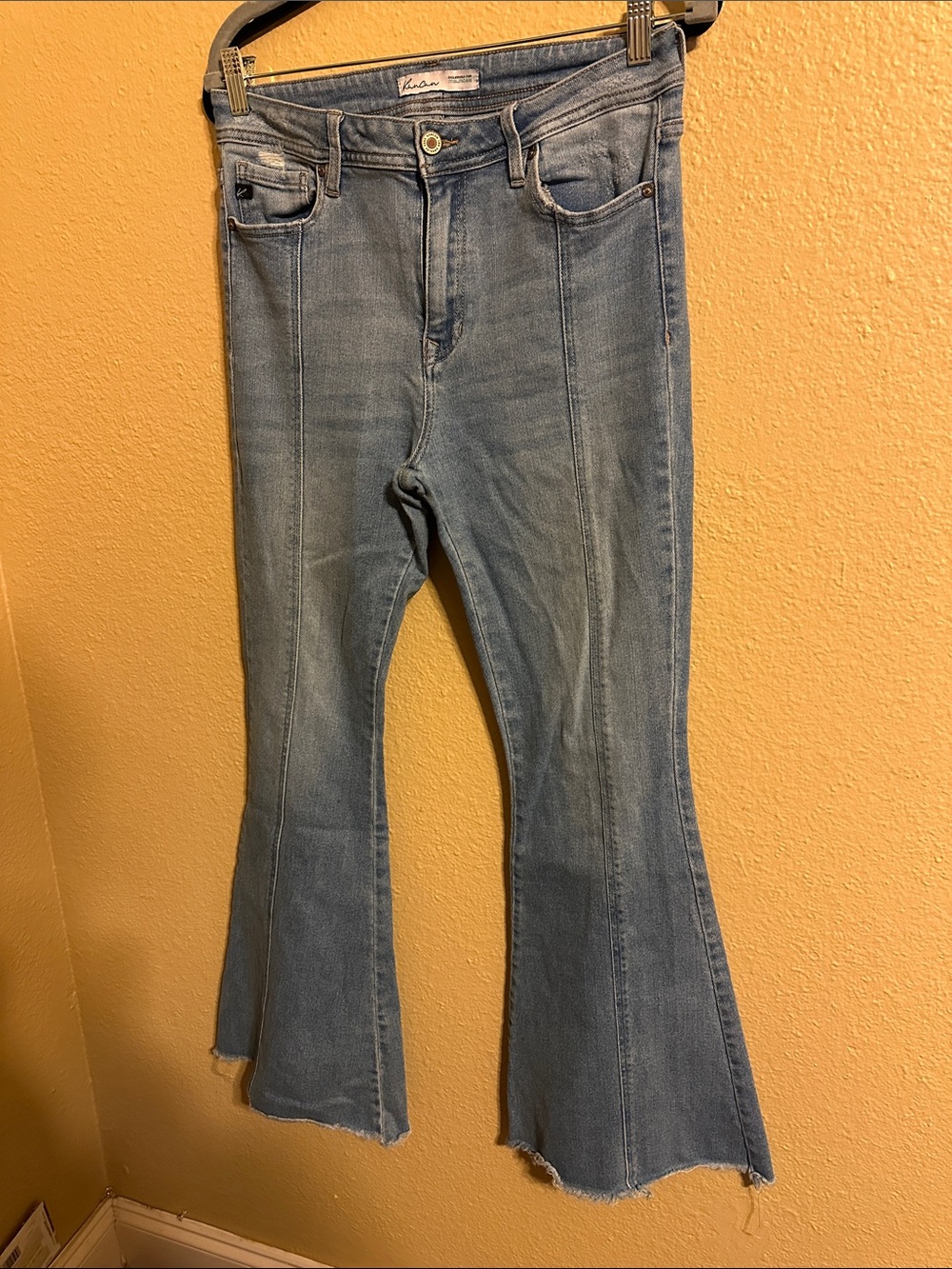 KanCan Light Blue Flare Jeans with Raw Hem